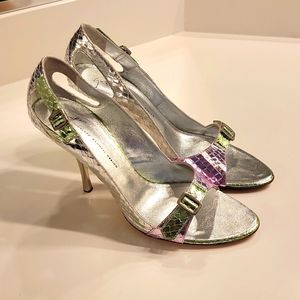 Giuseppe Zanotti snakeskin heels with cut out detail size 41 or US 11